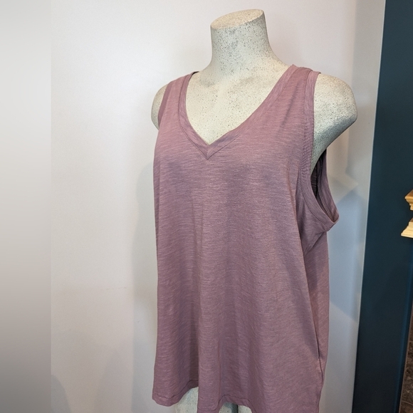 MADEWELL V-Neck Knit Tank Top in Fig Size 1x, new - Picture 12 of 15